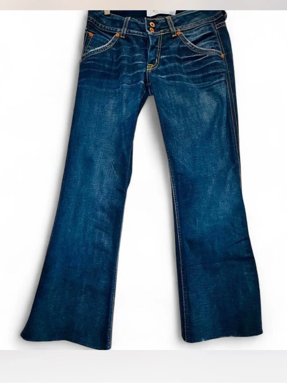 Hudson 170SOLL Signature Bootcut Flare Jeans Size 28 Low Rise Y2K Boho Dark Wash